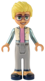 LEGO frnd569 Friends Olly - White Jacket with Metallic Light Blue Sleeves, Light Bluish Gray Trousers, Dark Blue Shoes